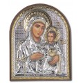 Икона Божьей Матери Иерусалимская. Шелкография, оклад в серебре. Основание из пластика.