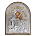 Икона Божьей Матери Страстная. Шелкография, оклад в серебре. Основание из пластика.